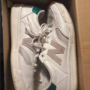 New Balance White Sneakers with Colorful Insole